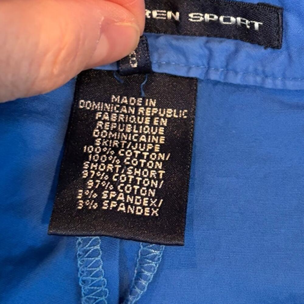 Vintage RALPH LAUREN SPORT Skort Skirt Women's 8 Blue Stretch 100% Cotton Y2K - Picture 8 of 8